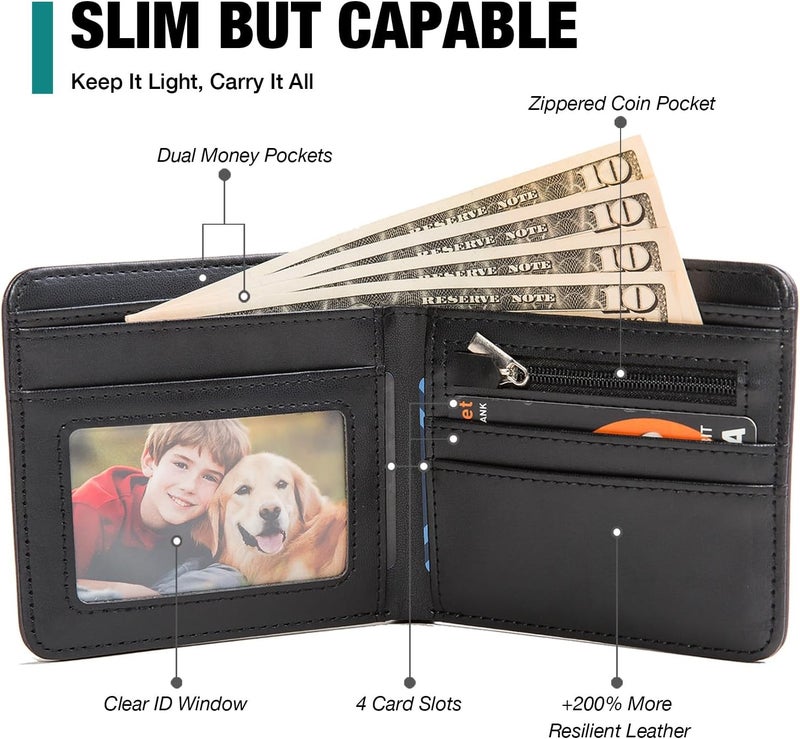 Amutta Kids Wallet for Boys, Cool Teen Boys Wallet for Kids Ages 4-5-6-7-8-9-10-11-12-13-14-15-16, Leather Wallet for Teen Boy, Gamer Teenage Teenager Youth Gift Christmas Birthday - Image 2